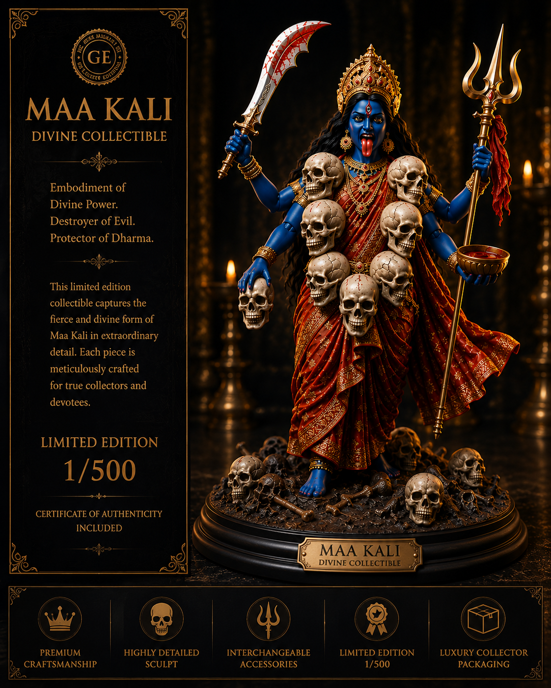 Maa Kali – Divine Fury Ascendant™

Ultra Premium Collector’s Edition • Limited to 500 Pieces Worldwide
